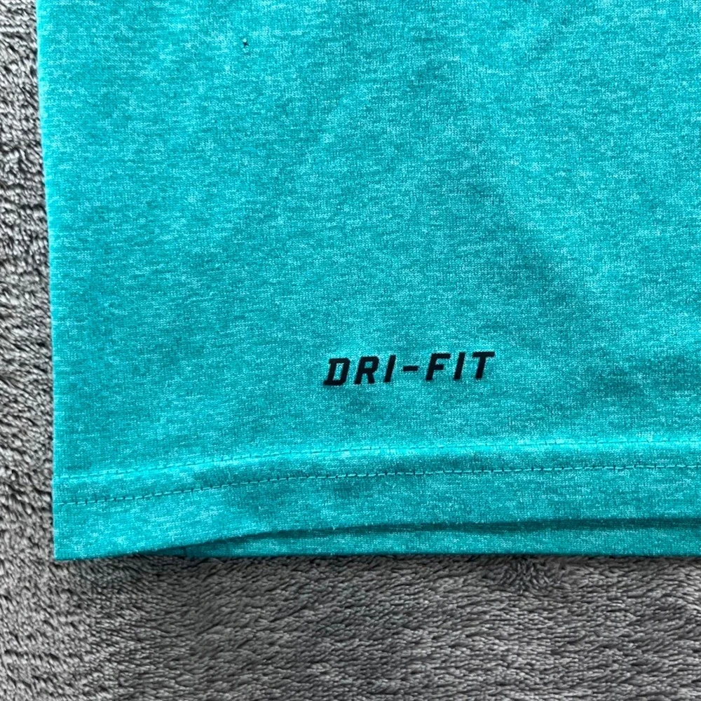 Nike Dri-FIT Mens Training Shirt Teal Green Heathered Short Sleeve Tee Small